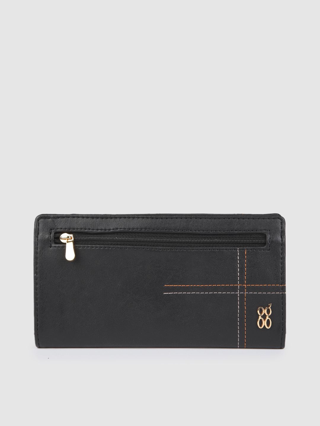 Baggit Women Black Solid Two Fold Wallet Price in India