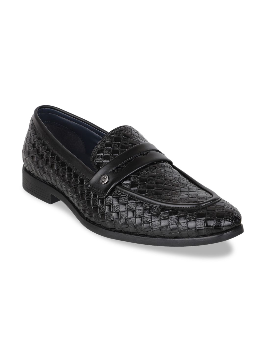 Carlton London Men Black Textured Loafers