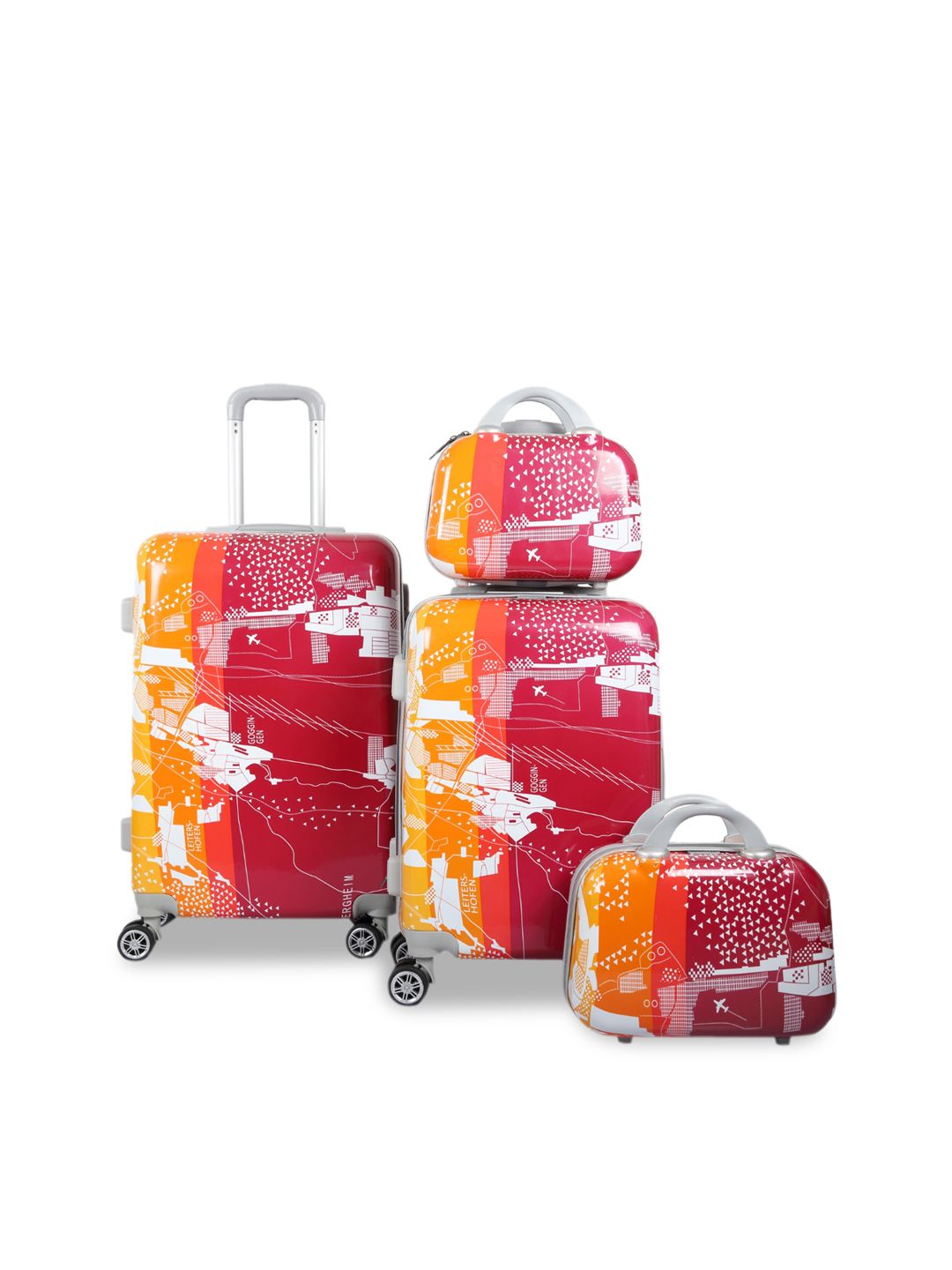 Polo Class Unisex Pack Of 4 Red Trolley Bags & Vanity Bags Price in India