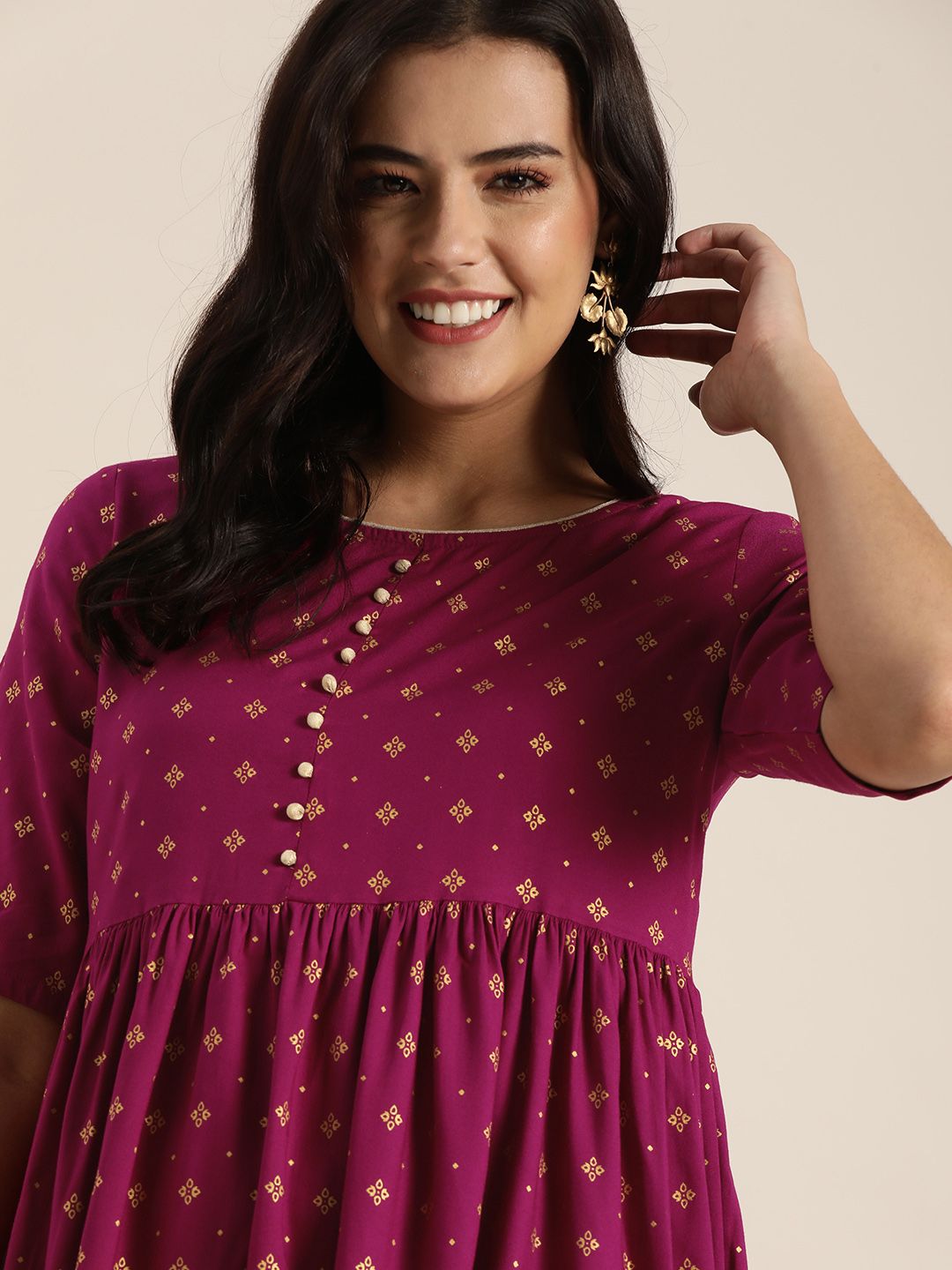 Sangria Burgundy A-Line Dress Price in India
