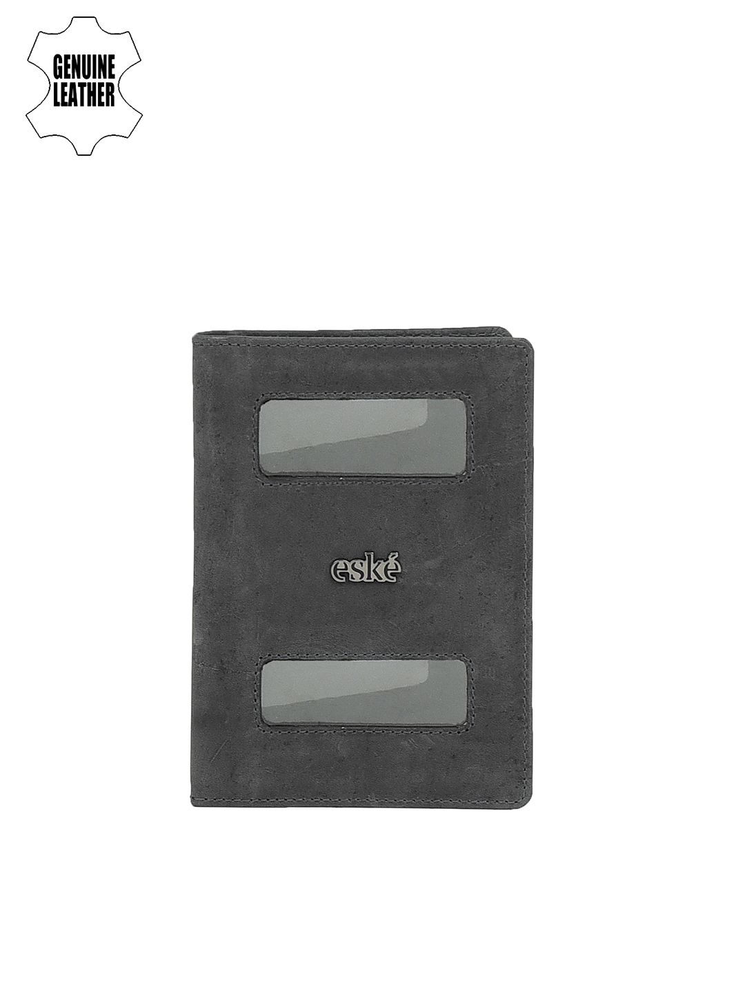 Eske Women Grey Genuine Leather Passport Holder Price in India