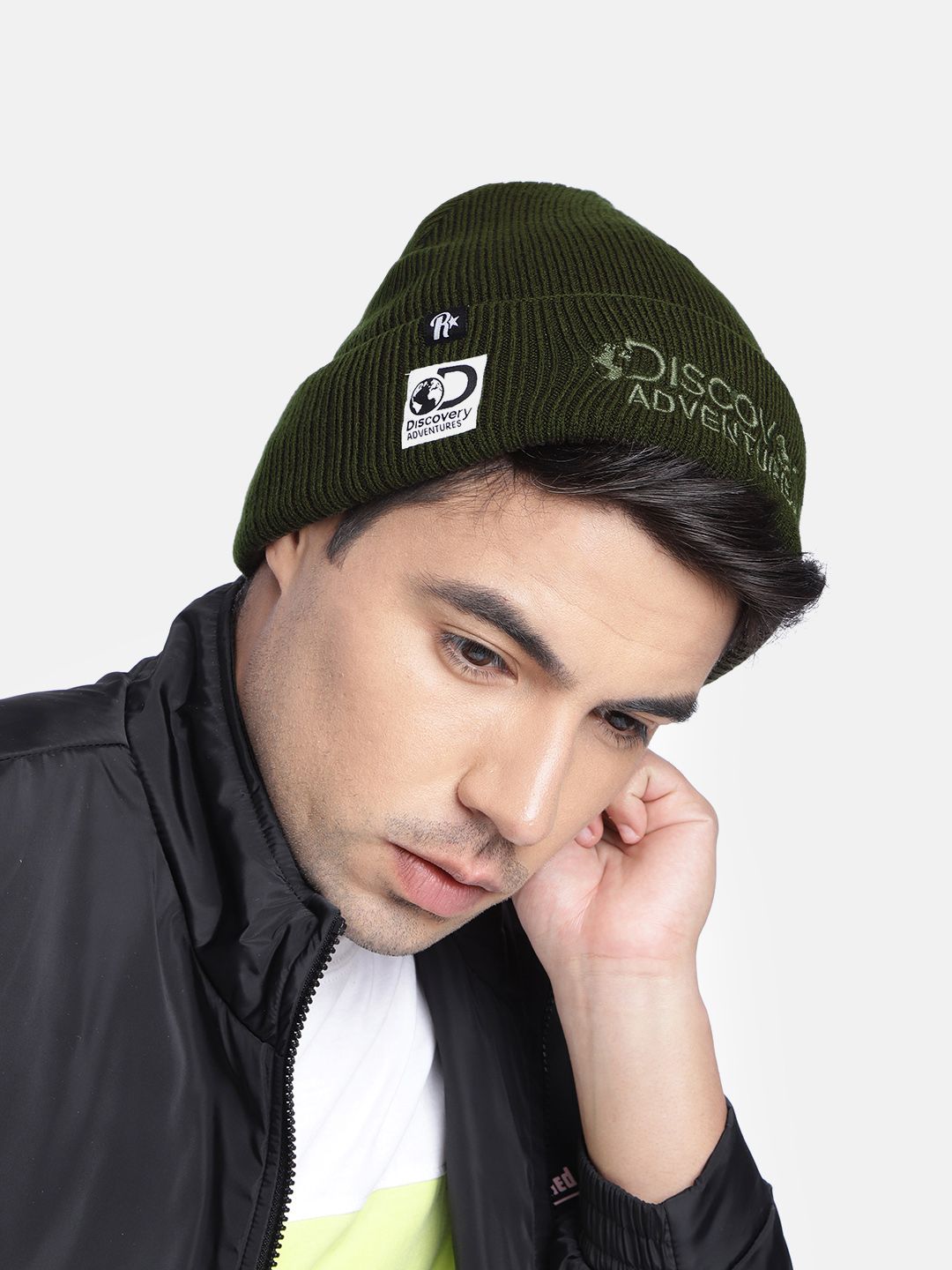 Roadster x Discovery Adventures Unisex Olive Solid Beanie Price in India