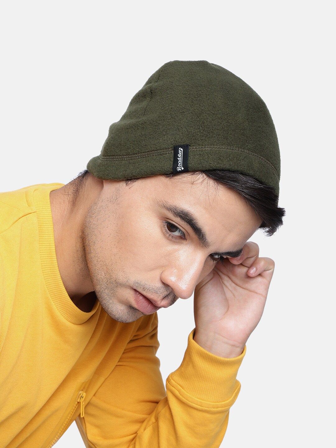 Roadster Unisex Olive Green Solid Beanie Price in India