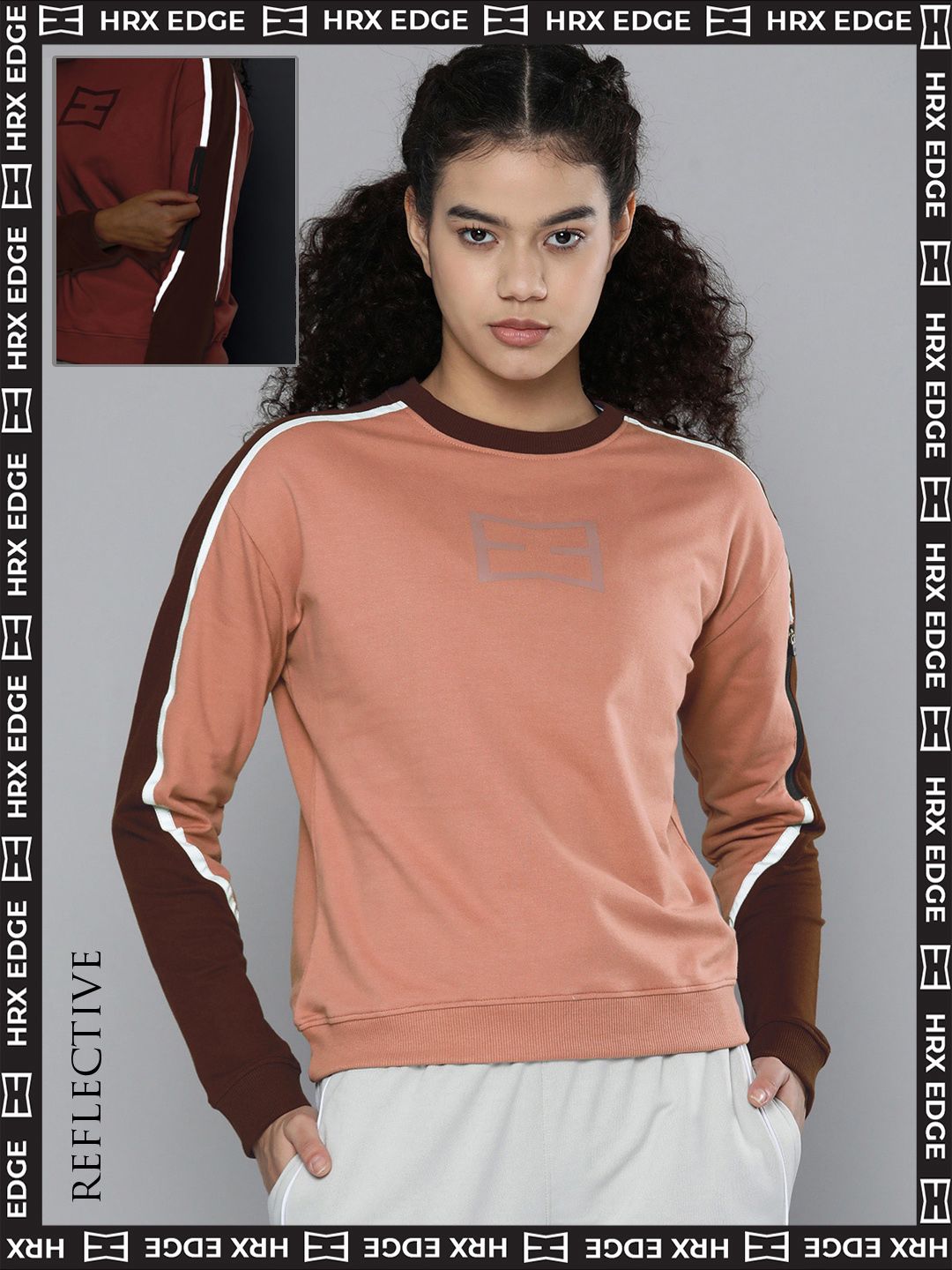 HRX By Hrithik Roshan EDGE Lifestyle Women Morikau Rapid-Dry Colourblock Sweatshirts Price in India