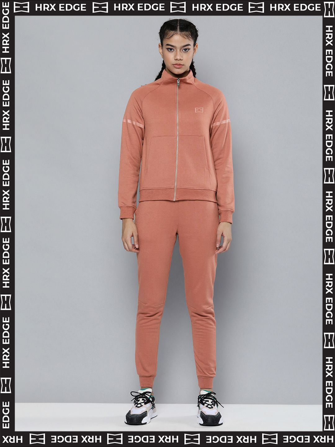 HRX By Hrithik Roshan EDGE Lifestyle Women Morikau Rapid-Dry Solid Tracksuits Price in India
