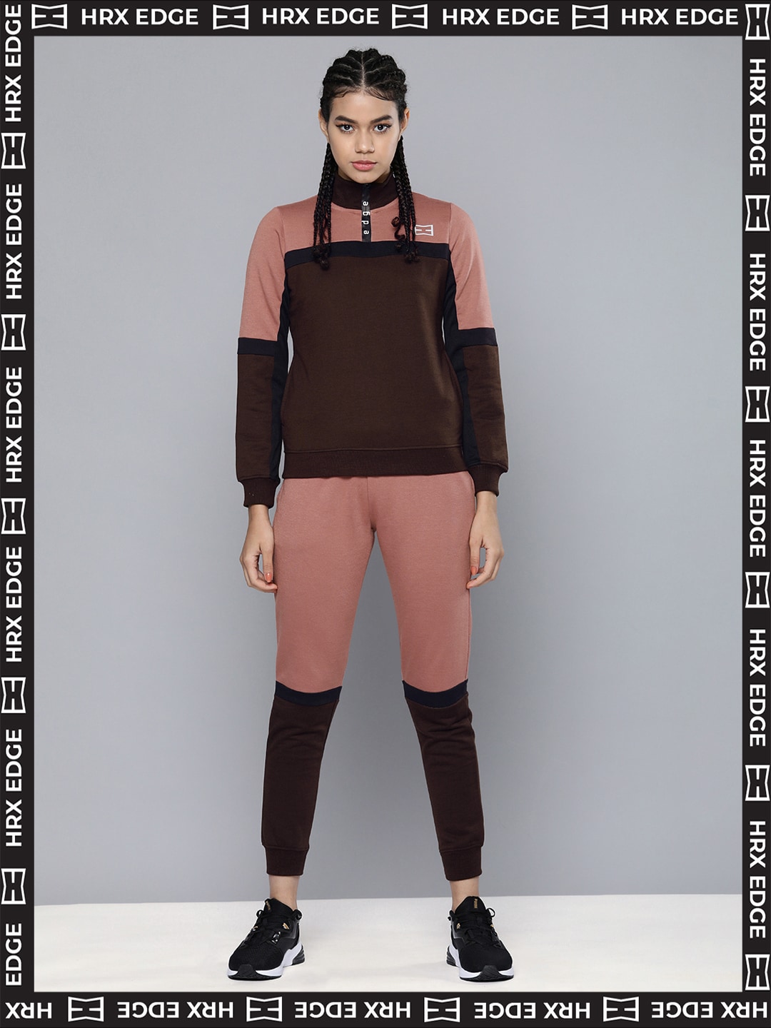 HRX By Hrithik Roshan EDGE Lifestyle Women Morikau Rapid-Dry colourblock Tracksuits Price in India