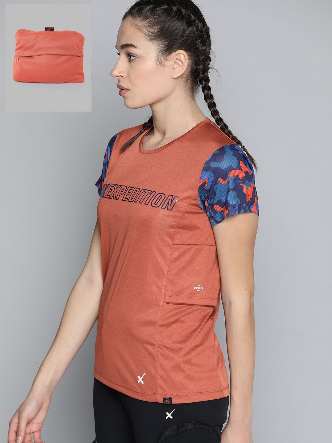HRX By Hrithik Roshan Outdoor Women Burnished Sunset Packable Typography Tshirts Price in India