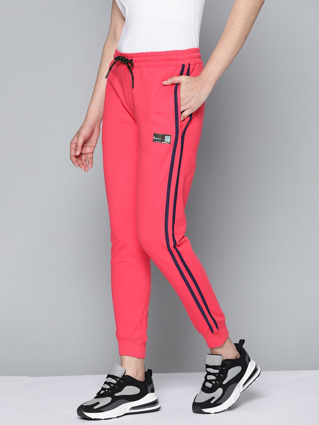 HRX By Hrithik Roshan Lifestyle Women Hothouse Pink Pure Cotton Bio-Wash Slim Joggers Price in India