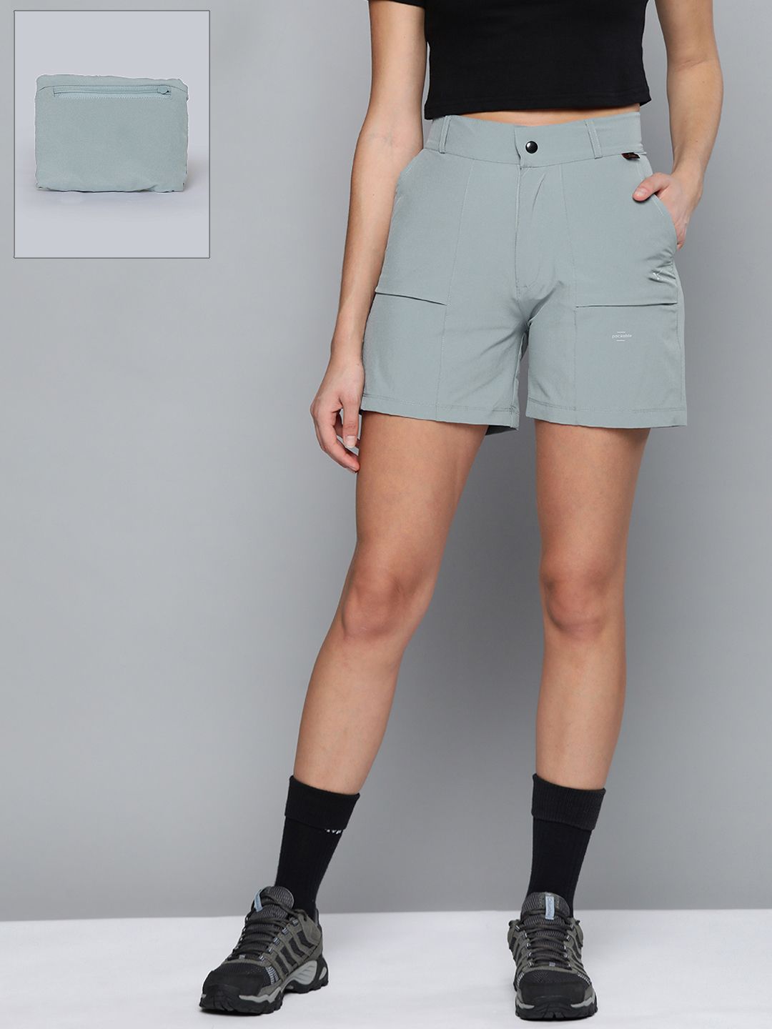 HRX By Hrithik Roshan Outdoor Women Tarmac Packable Solid Shorts Price in India