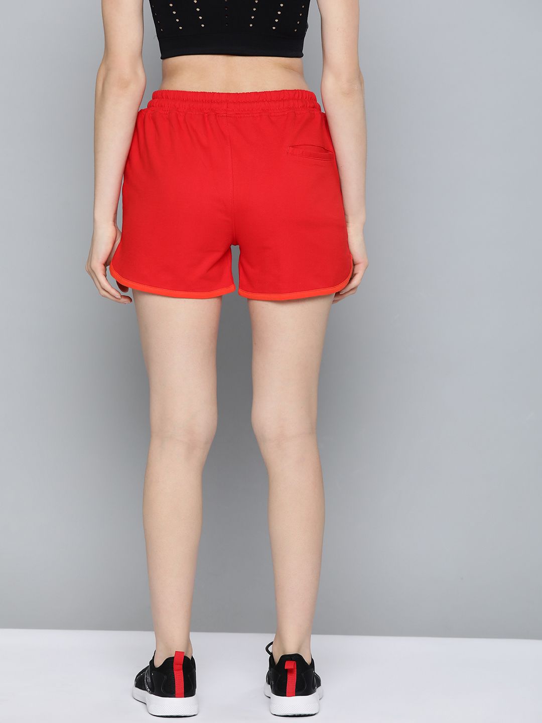 HRX By Hrithik Roshan Lifestyle Women High Risk Red Bio-Wash Typography Shorts Price in India