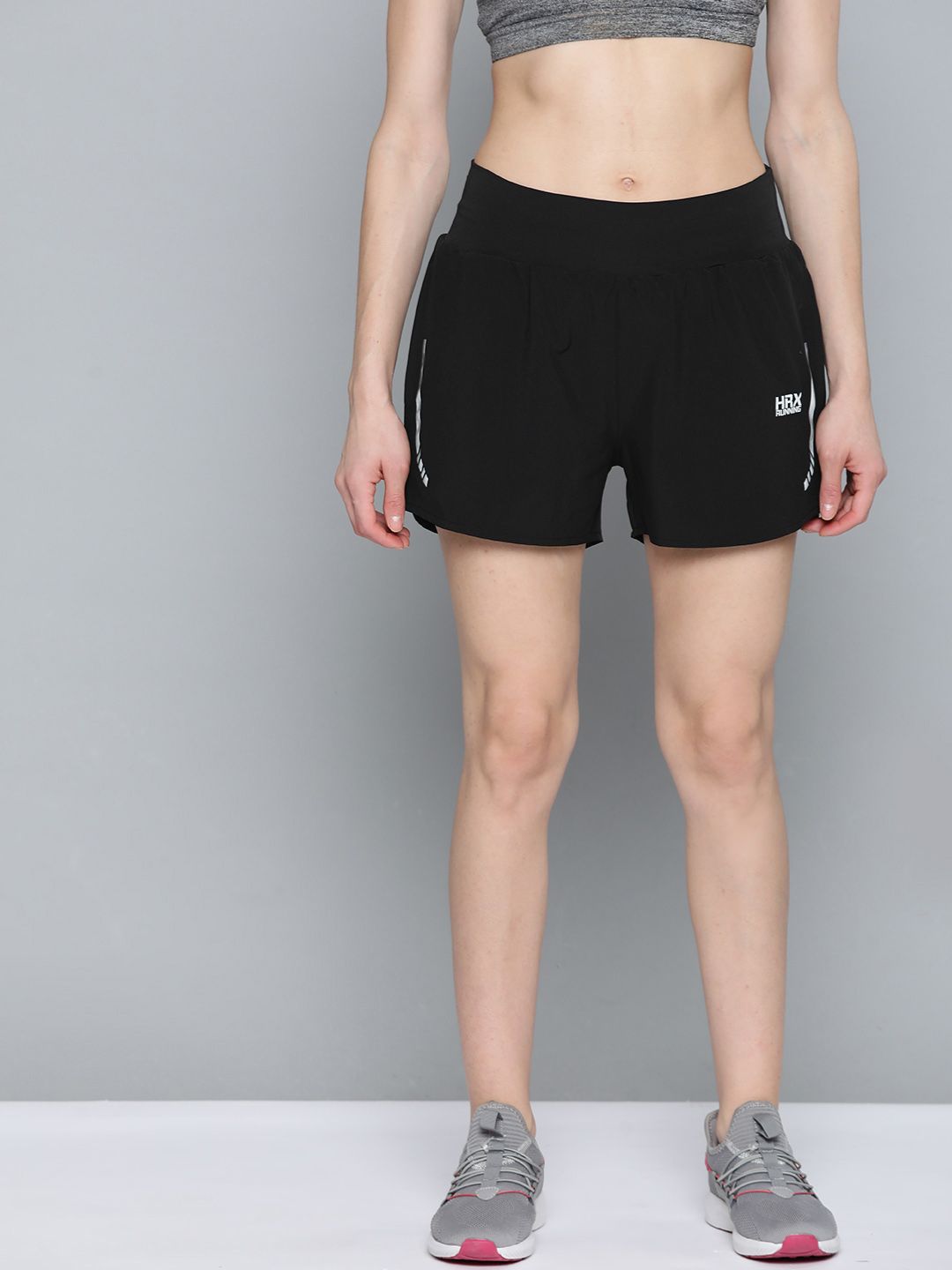 HRX by Hrithik Roshan Women Black Sports Shorts Price in India