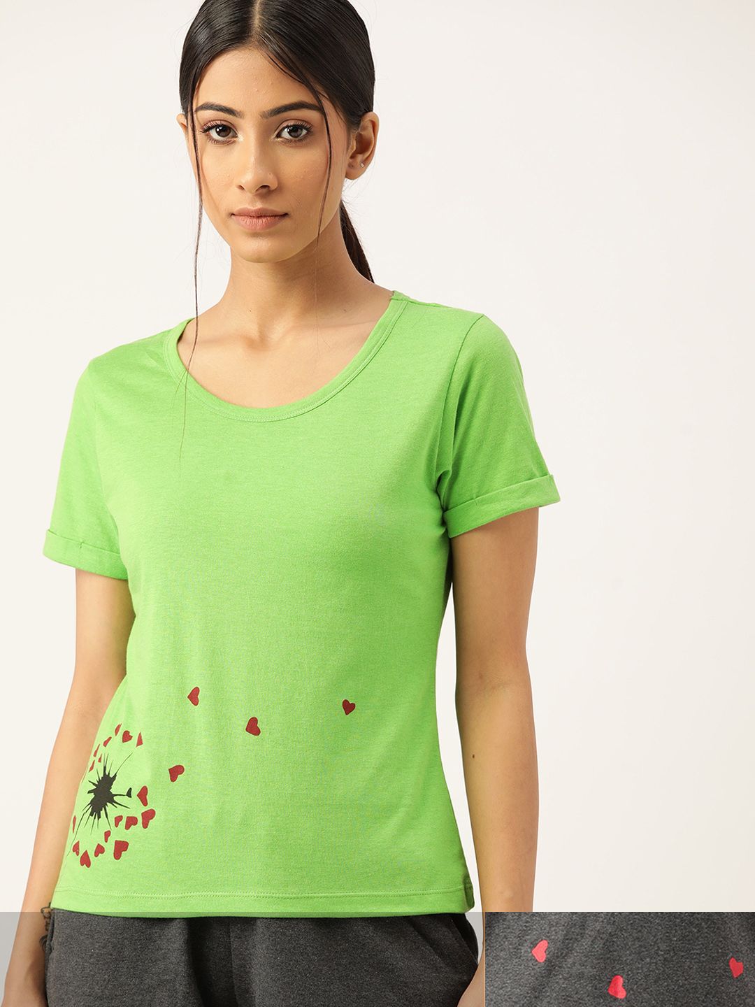 ETC Women Pack of 2 Printed Lounge T-shirts Price in India