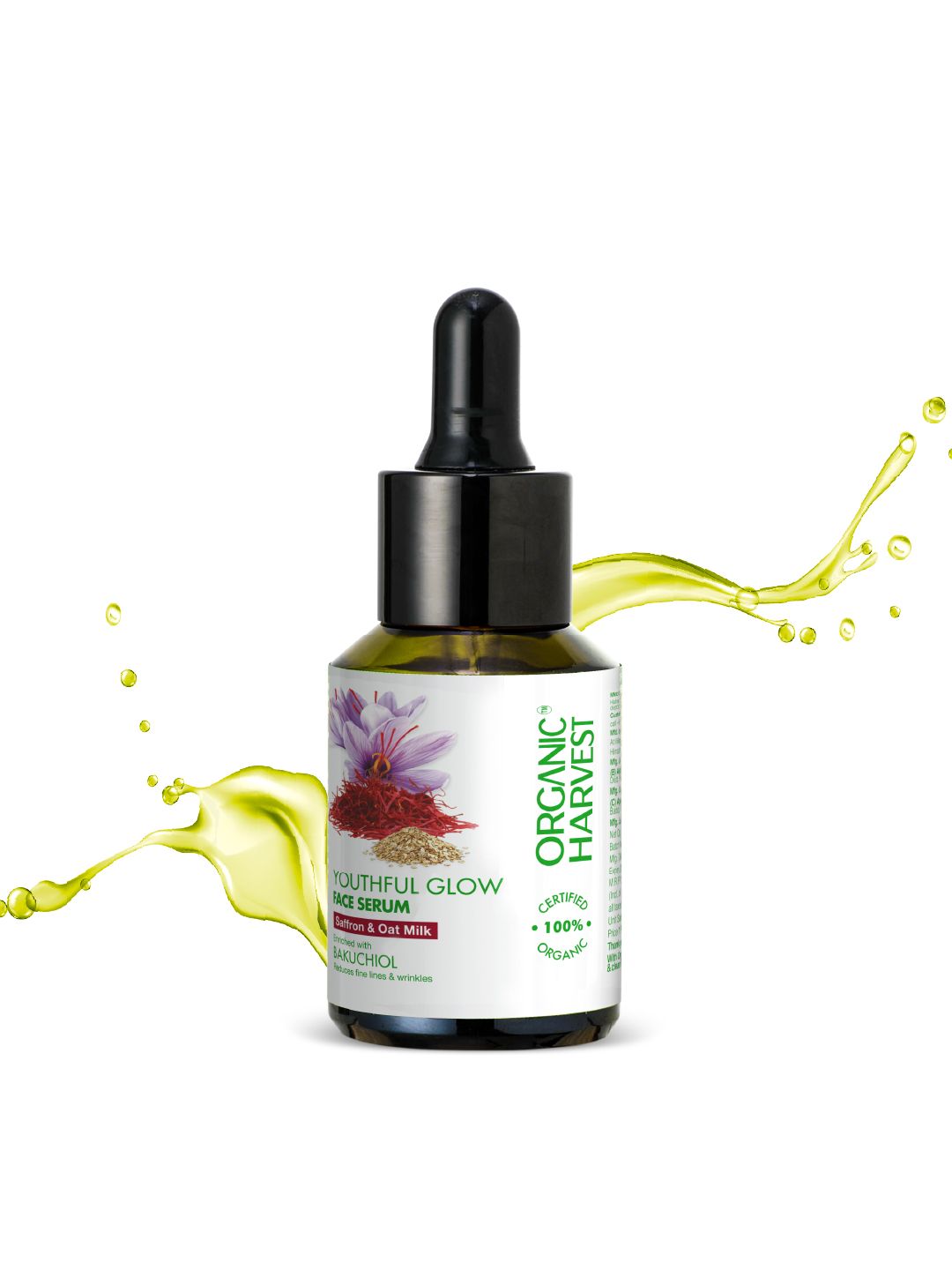 Organic Harvest Youthful Glow Face Serum with Saffron & Oat Milk Extracts