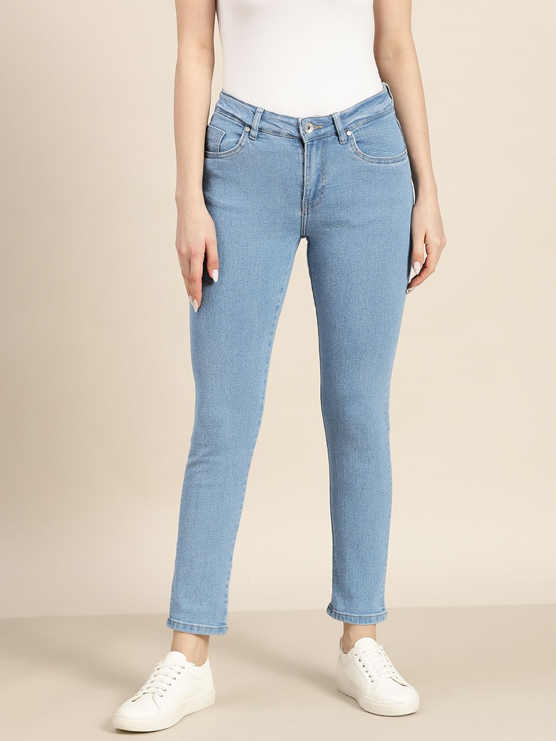 ether Women Blue Slim Fit Stretchable Jeans Price in India