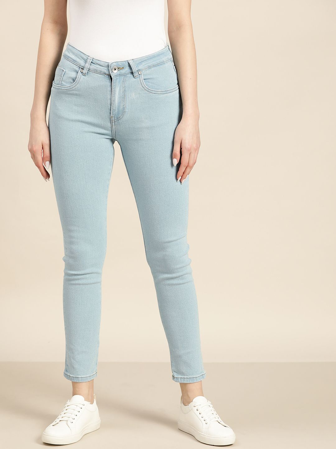ether Women Blue Slim Fit Stretchable Jeans Price in India
