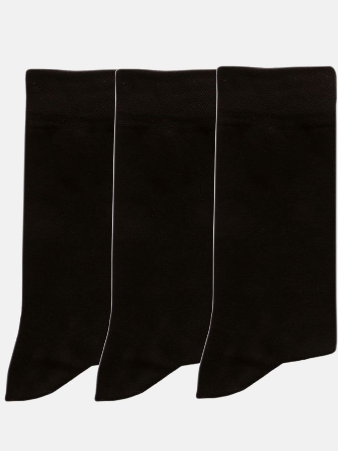 N2S NEXT2SKIN Men Pack Of 3 Black Solid Calf-Length Socks