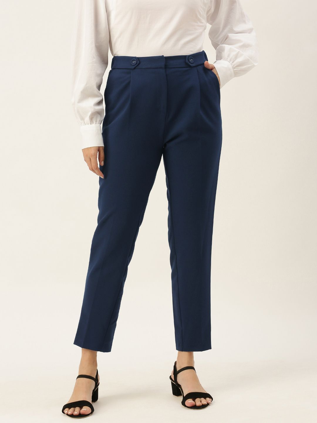 Koton Women Blue Pleated Trousers