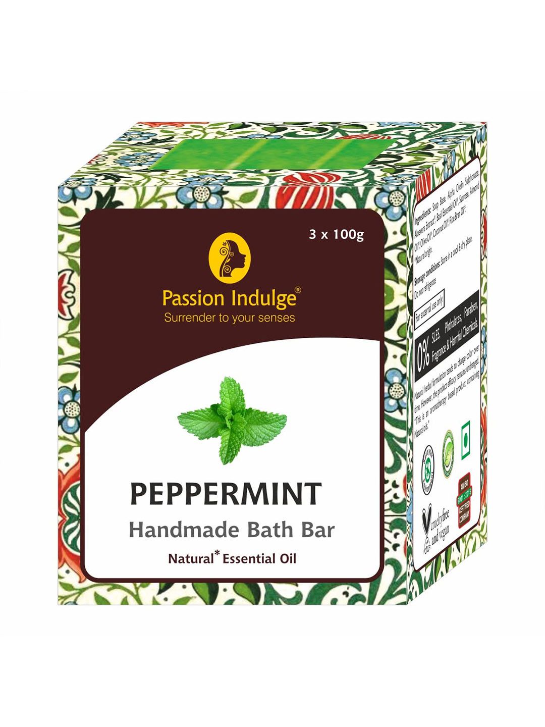 Passion Indulge Pack of 3 Natural Handmade Peppermint Bathing Bars