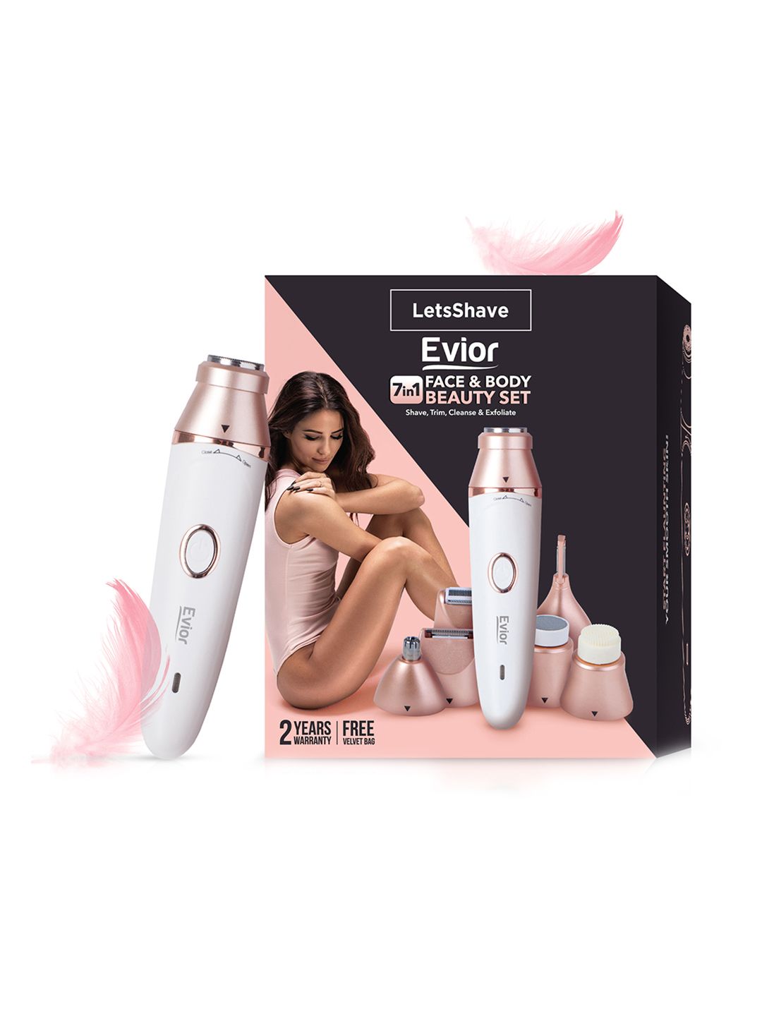 LetsShave Women Face & Body Beauty Trimmer Set- Pink & White Price in India