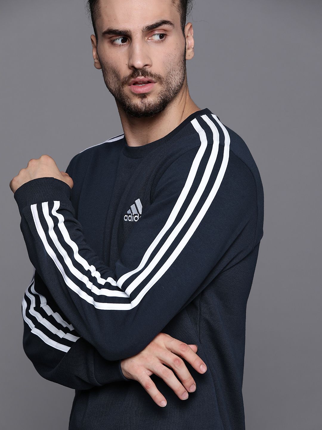 ADIDAS Men Navy Blue Sustainable Sweatshirt