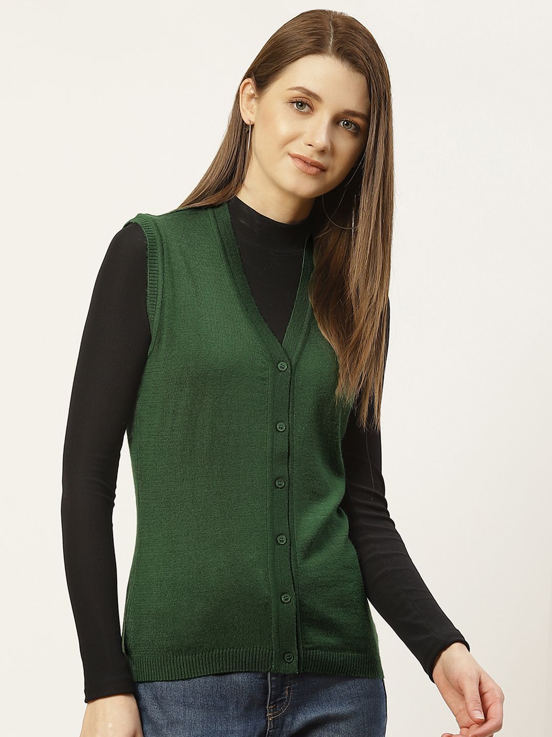 Monte Carlo Women Green Solid Cardigan Price in India