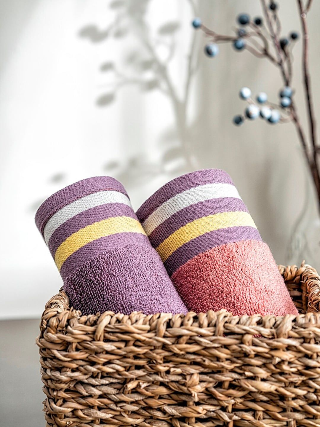 DDecor Set Of 2 Solid 500 GSM Cotton Hand Towels