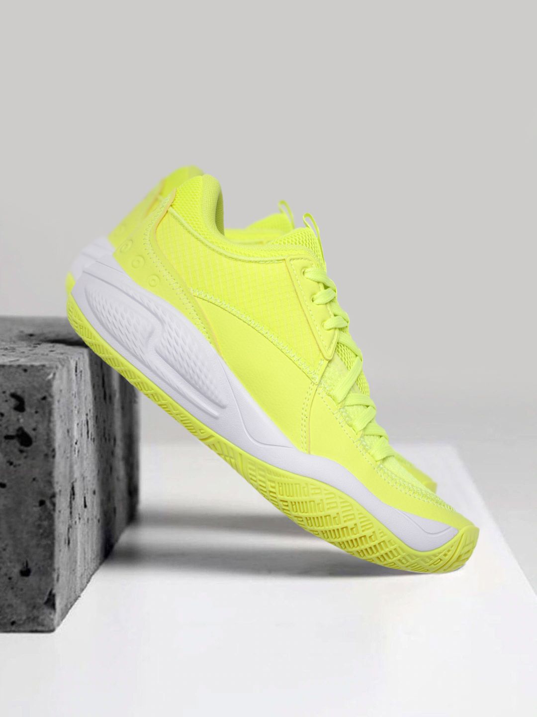 PUMA Hoops Unisex Yellow & White Court Rider I Basketball Shoes Price in India