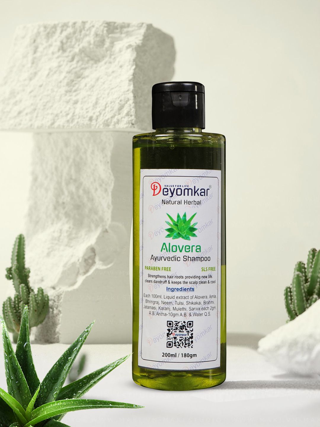 Deyomkar Natural Herbal Aloe Vera Anti Dandruff Shampoo 200ML Price in India