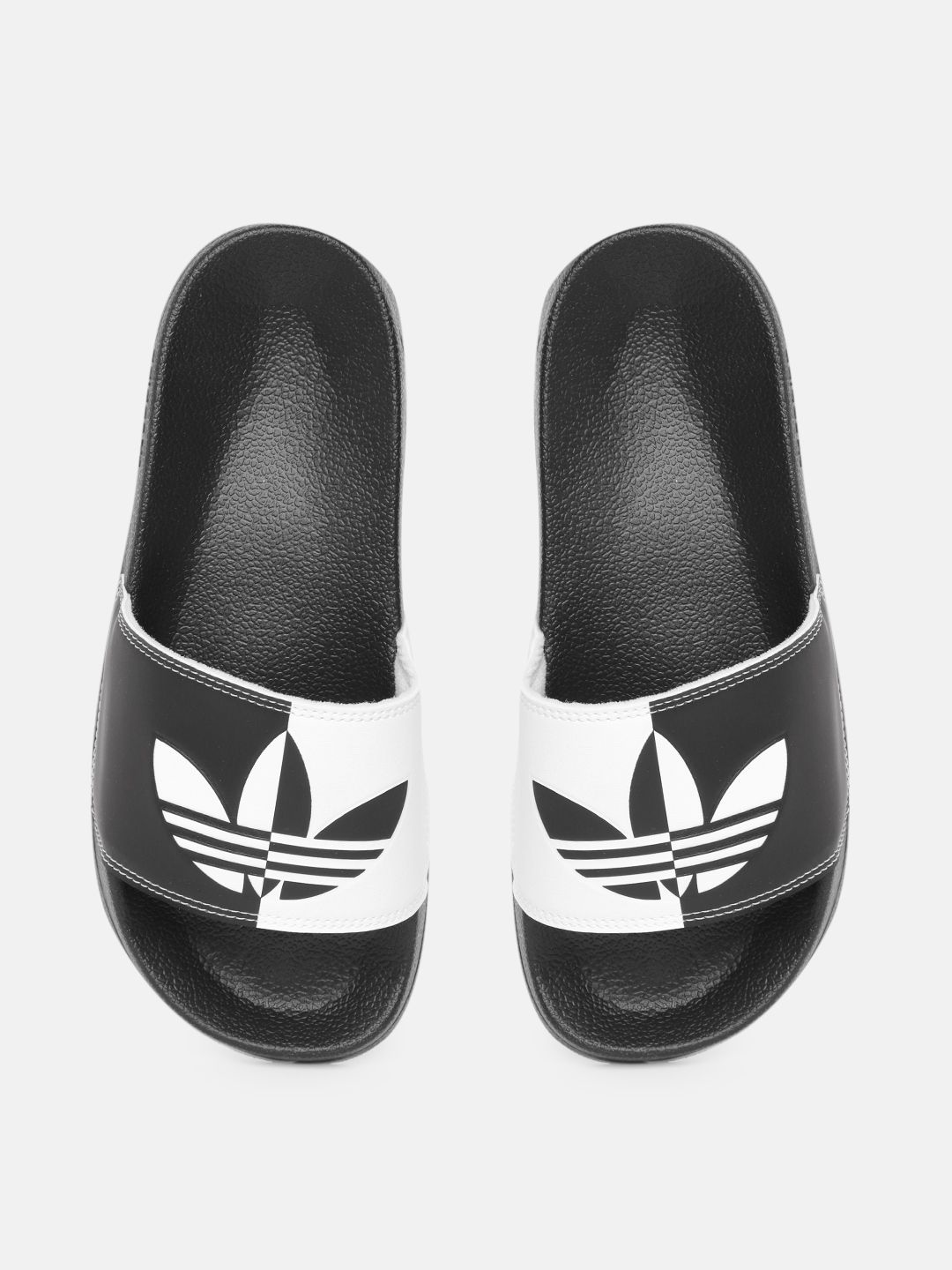 ADIDAS Originals Women White & Black Adilette Lite Brand Logo Print Sliders Price in India