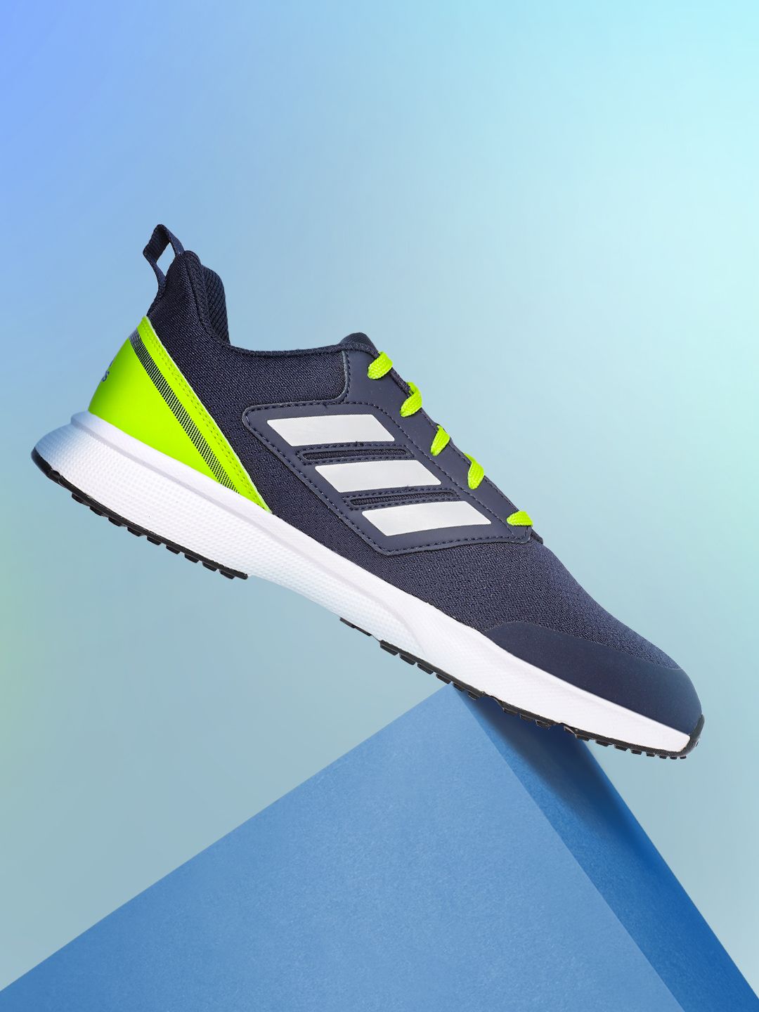 ADIDAS Men Navy Blue Woven Design Stunicon Running Shoes