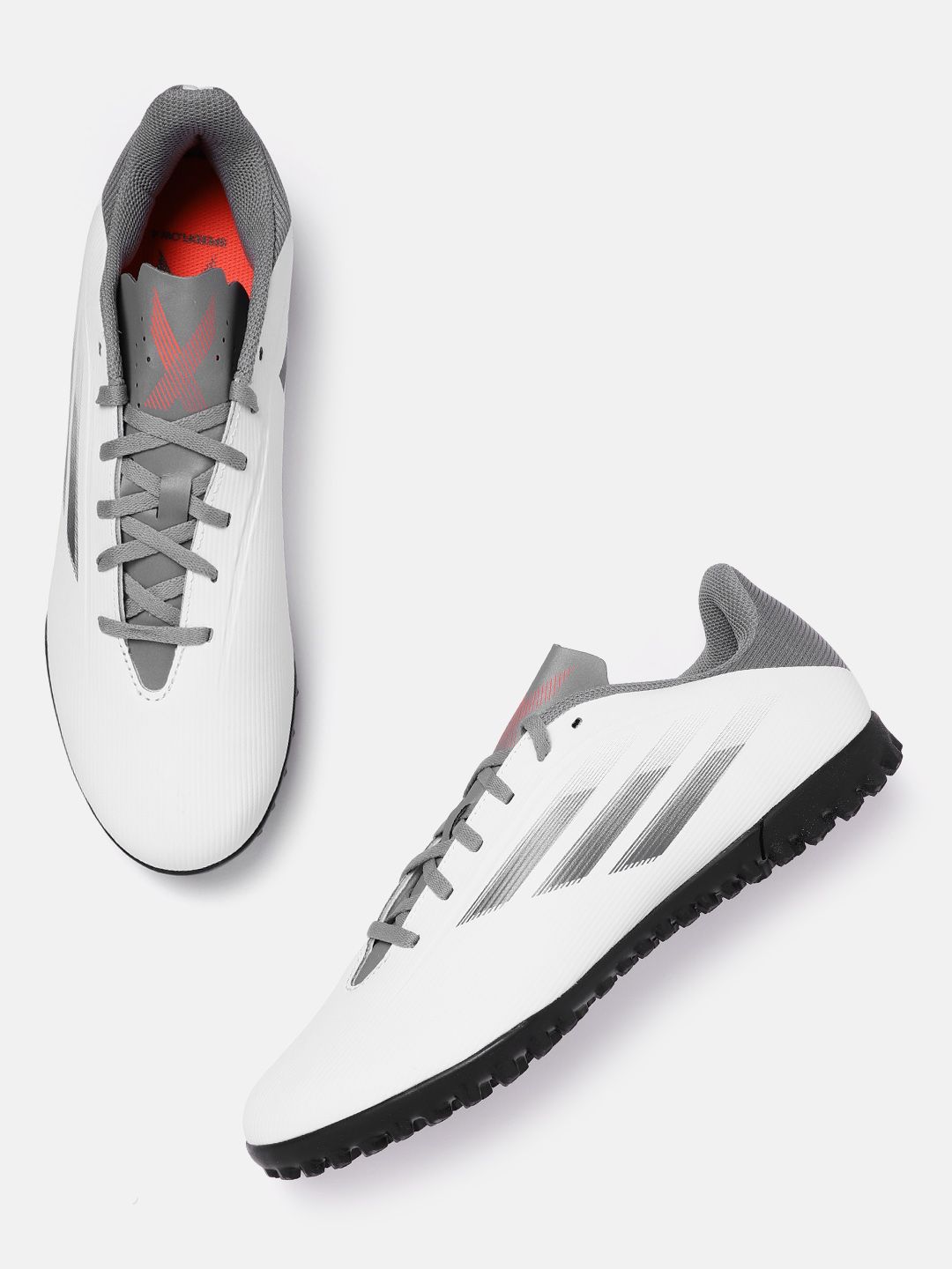 ADIDAS Unisex White & Charcoal Grey Self X Flow.4 TF Sustainable Football Shoes Price in India