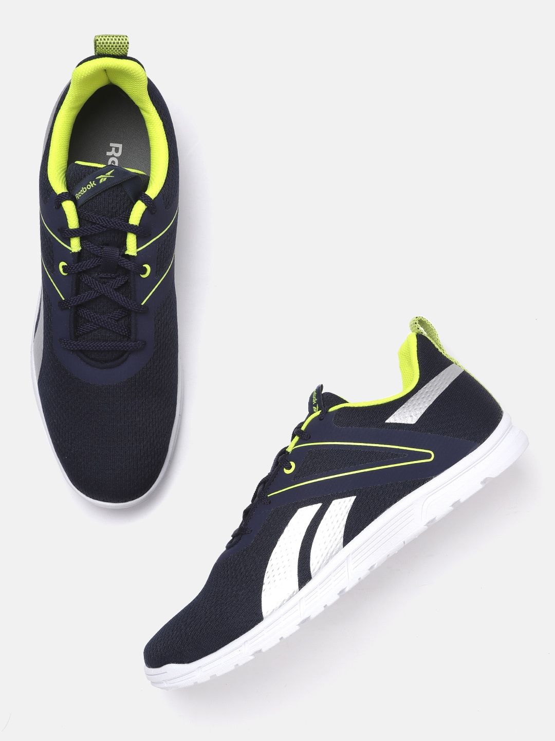 Reebok Men Navy Blue Woven Design Rockfield Running Shoes