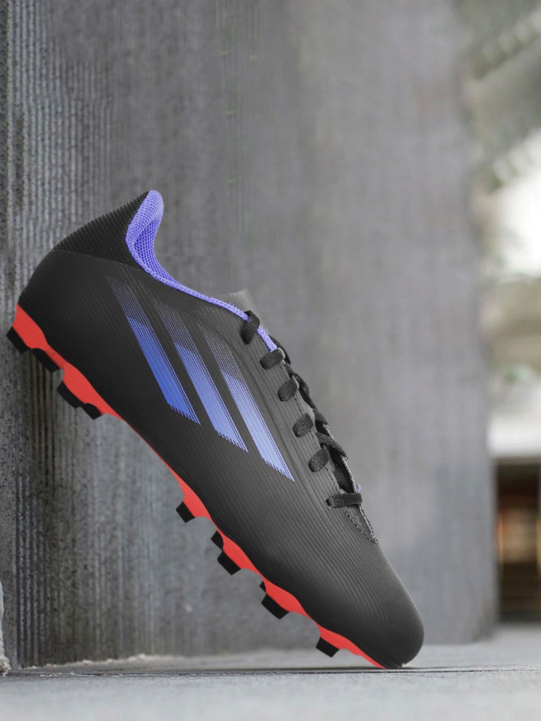 ADIDAS Unisex Black & Blue Striped X Speedflow.4 Flexible Ground Sustainable Football Shoes Price in India