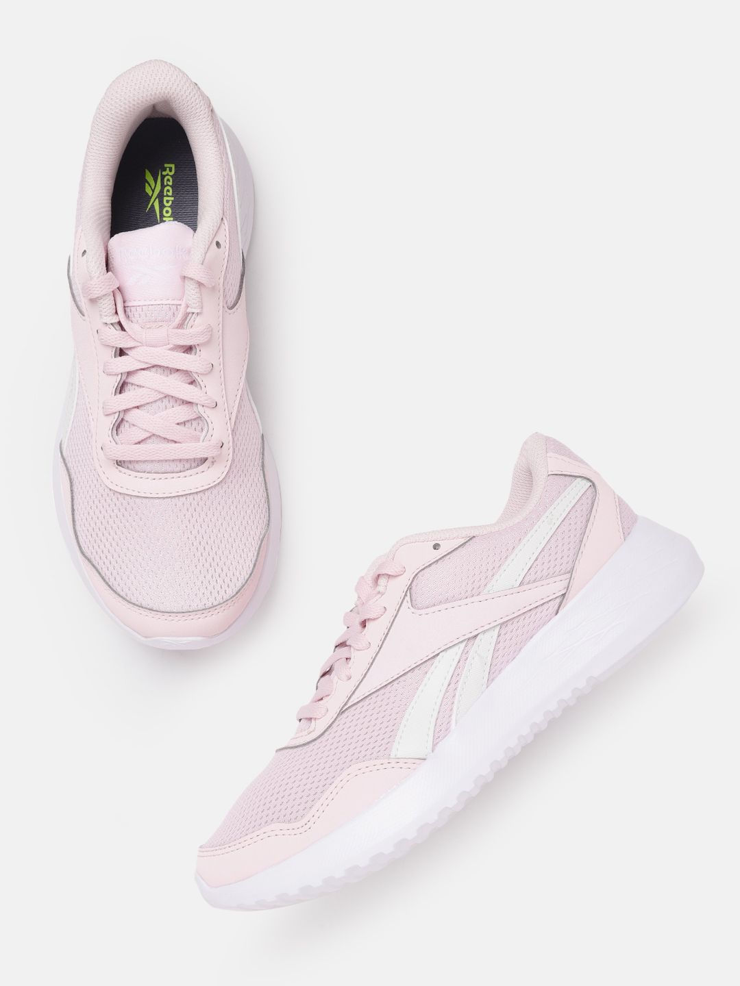 Reebok Women Pink & White Woven Design Ortholite Foam Energen Lite Running Shoes Price in India