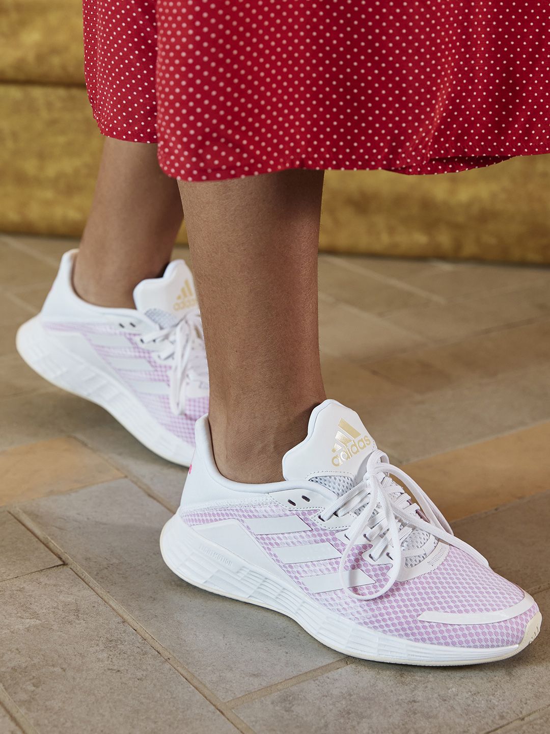 ADIDAS Women Pink & White Duramo SL Sustainable Running Shoes Price in India