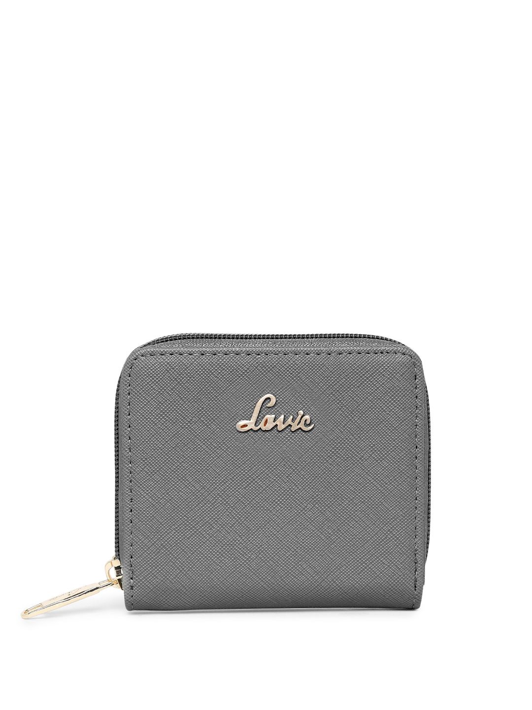 Lavie Women Grey Textured Zip Around Wallet Price in India