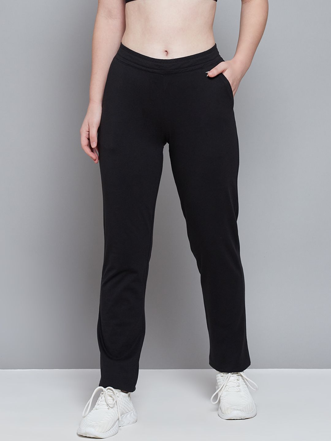 Reebok Women Black Cotton Pace Training Track Pants Price in India