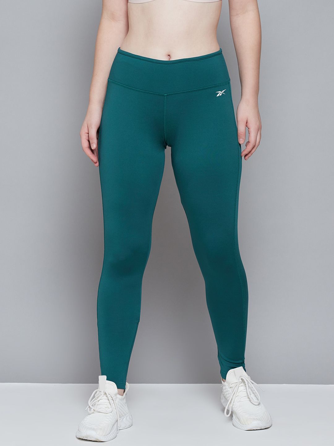 Reebok Women Teal Blue Solid Foundation Tights Price in India