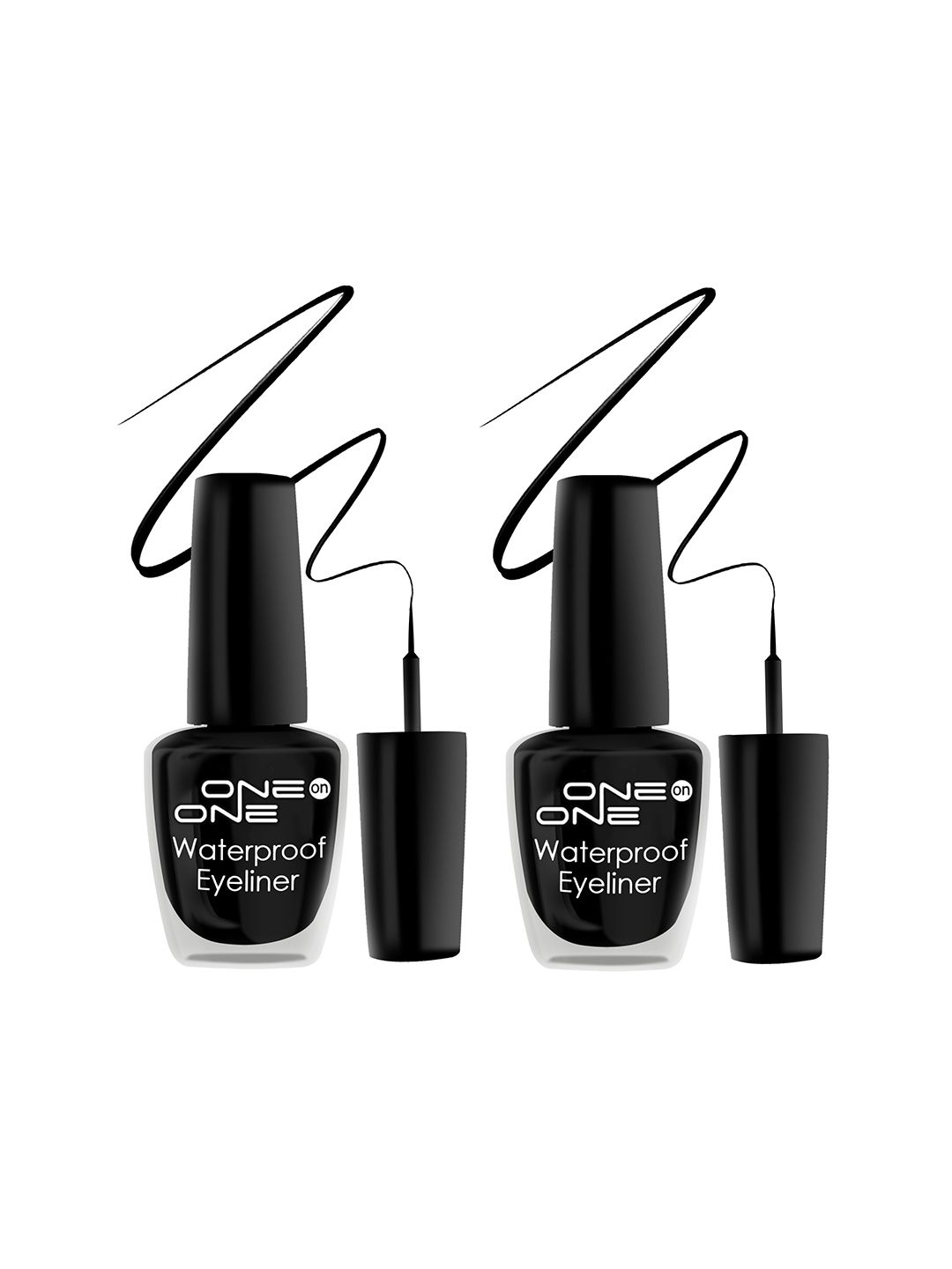 ONE on ONE Women Black Set of 2 24hrs Long Lasting & Waterproof Eyeliner 10 ml Price in India