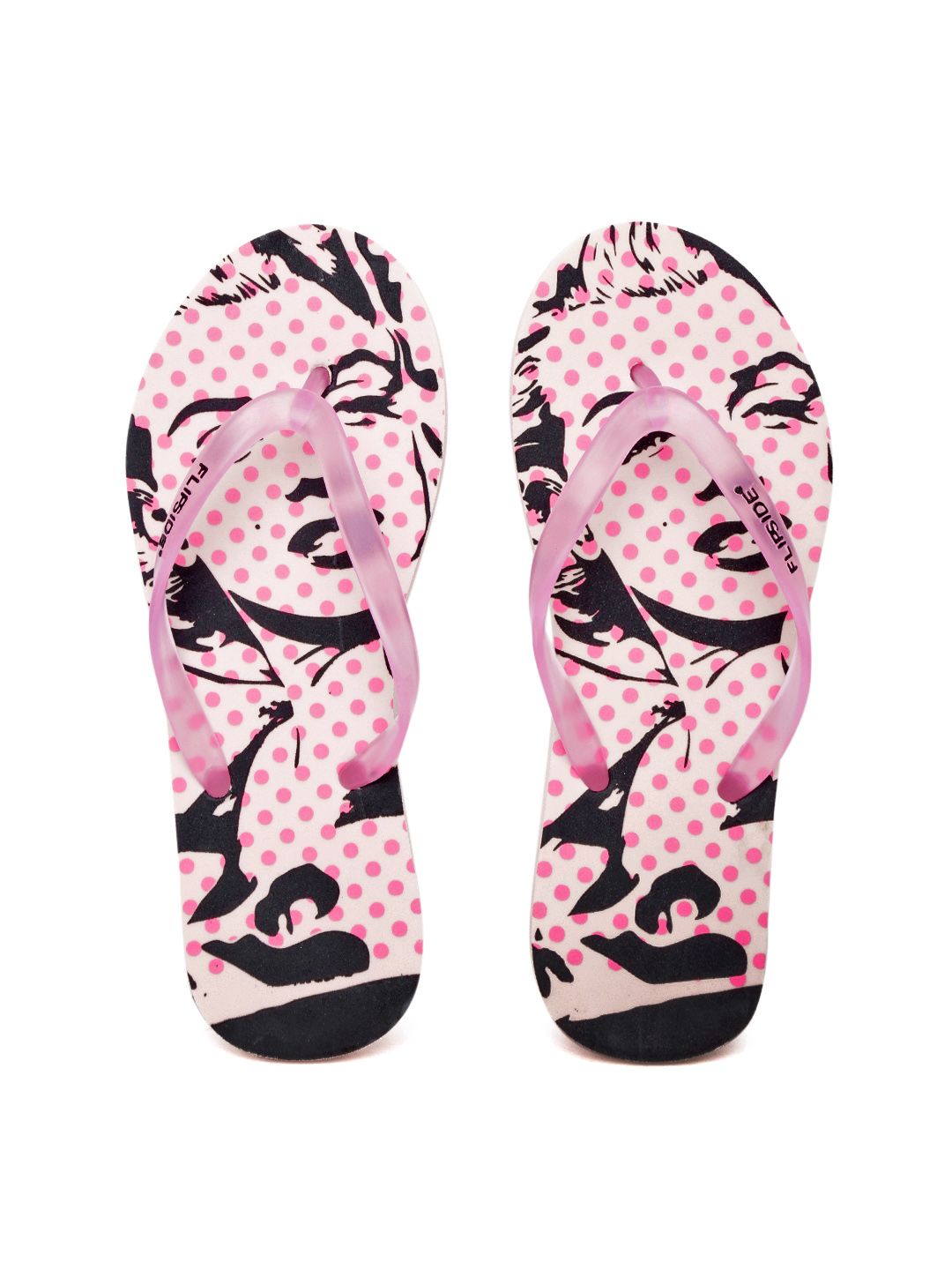 Flipside Women Pink Printed Flip-Flops Price in India