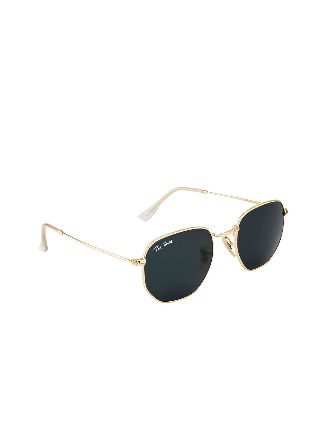 Ted Smith Unisex Grey Lens & Gold-Toned Square Sunglasses with UV Protected Lens HEXON_C5 Price in India