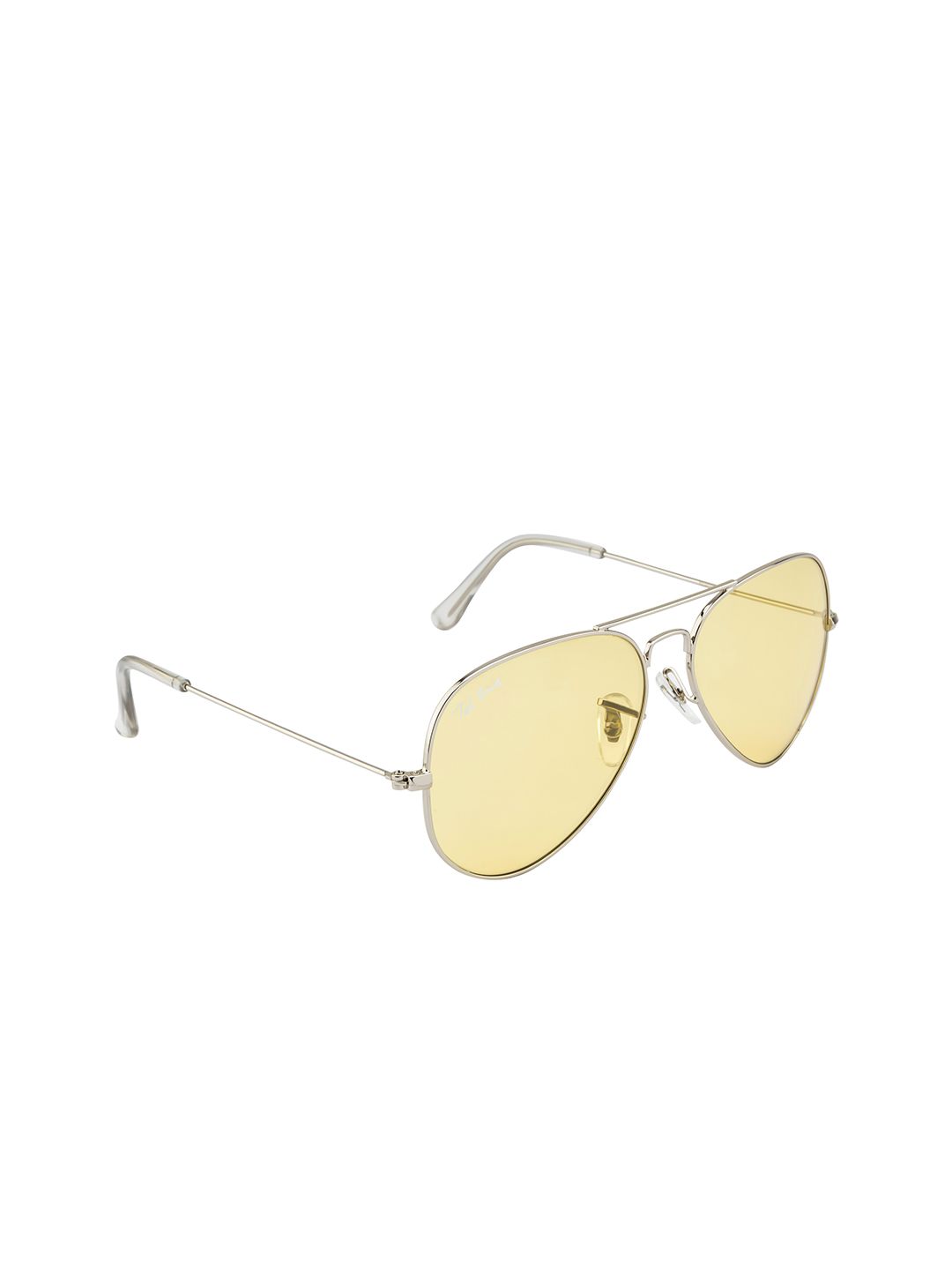 Ted Smith Unisex Yellow Lens & Silver-Toned Aviator Sunglasses - AVIMAST_C19 Price in India