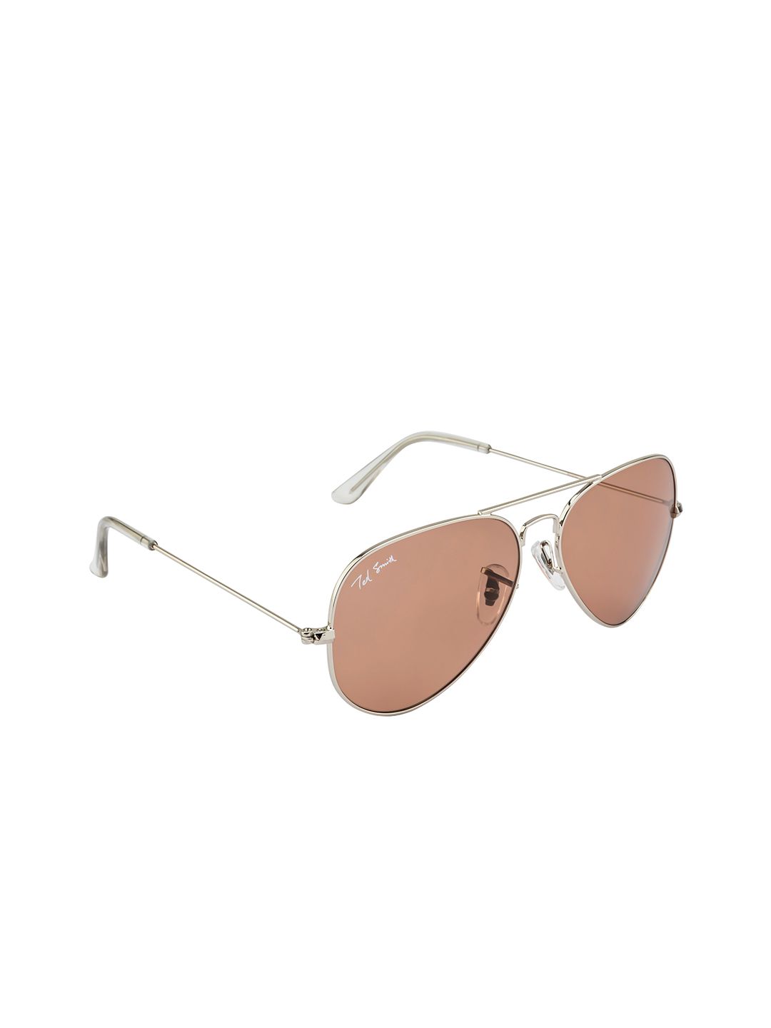 Ted Smith Unisex Pink Lens & Silver-Toned Aviator Sunglasses AVIMAST_C20 Price in India