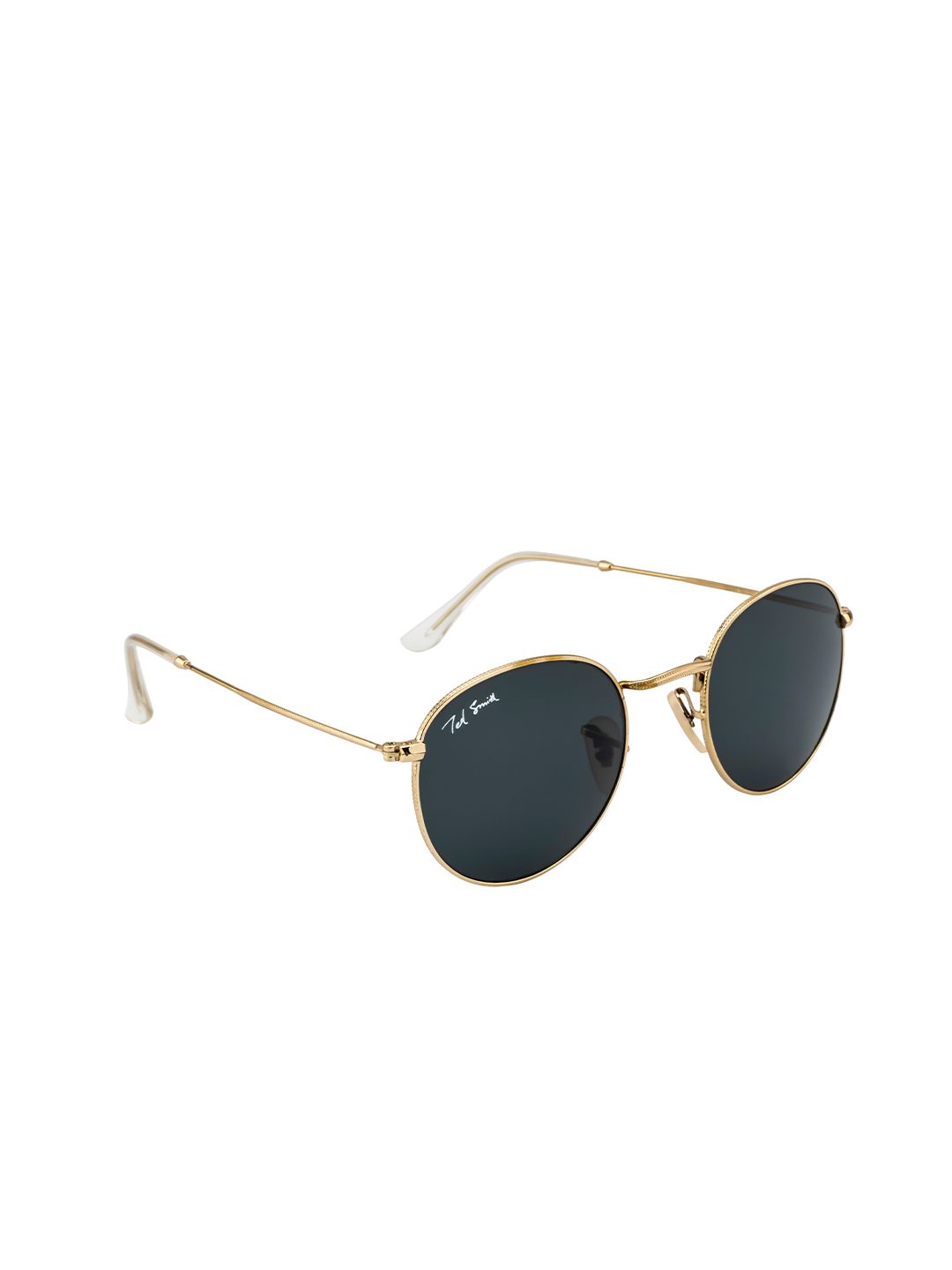 Ted Smith Unisex Grey Lens & Gold-Toned Round Sunglasses with UV Protected Lens - MOON_C11 Price in India