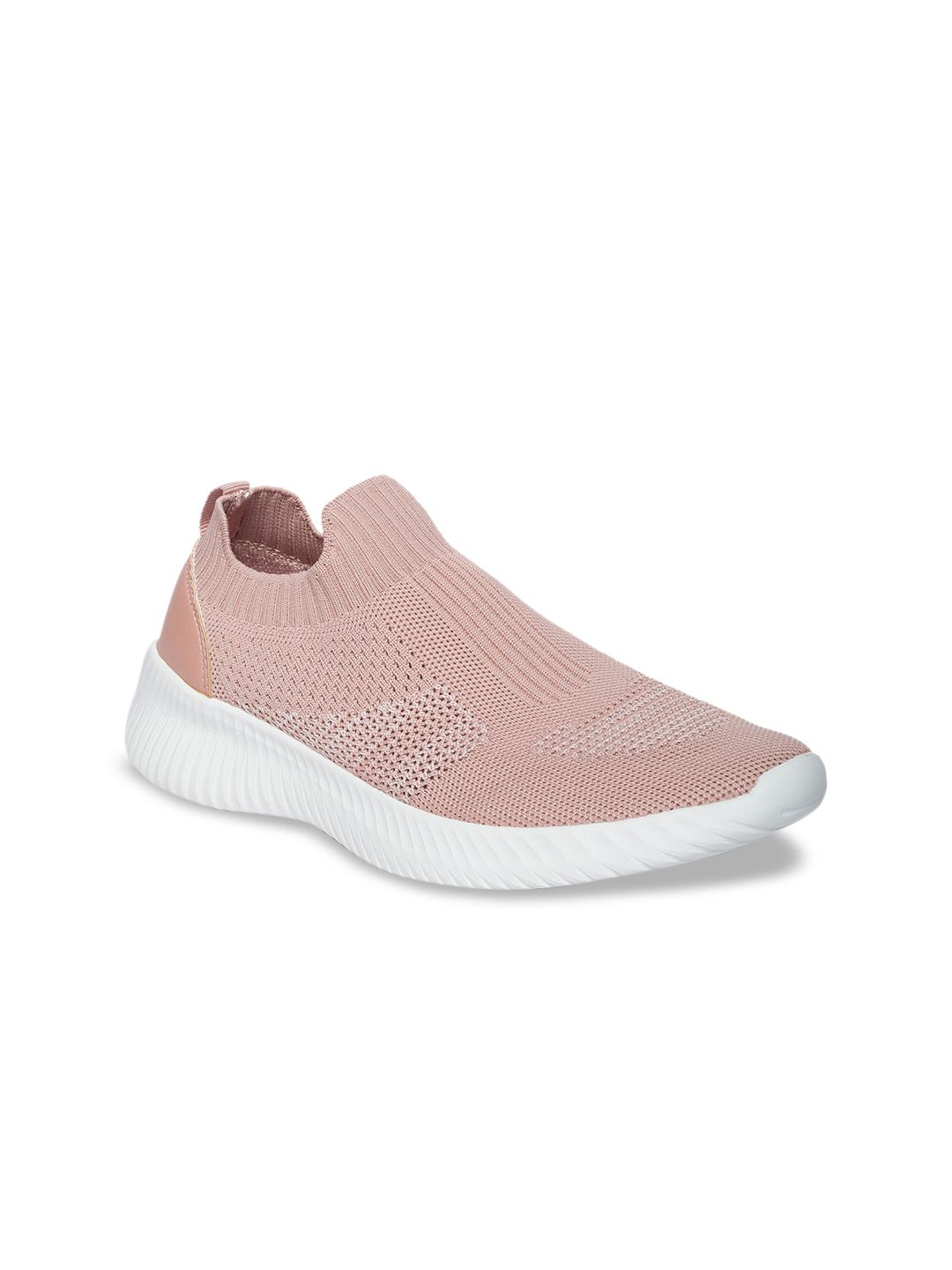 CERIZ Women Nude-Coloured Woven Design Slip-On Sneakers Price in India