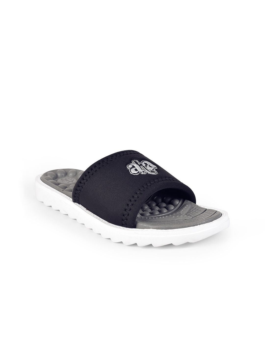 Liberty Women Navy Blue Printed Sliders Price in India