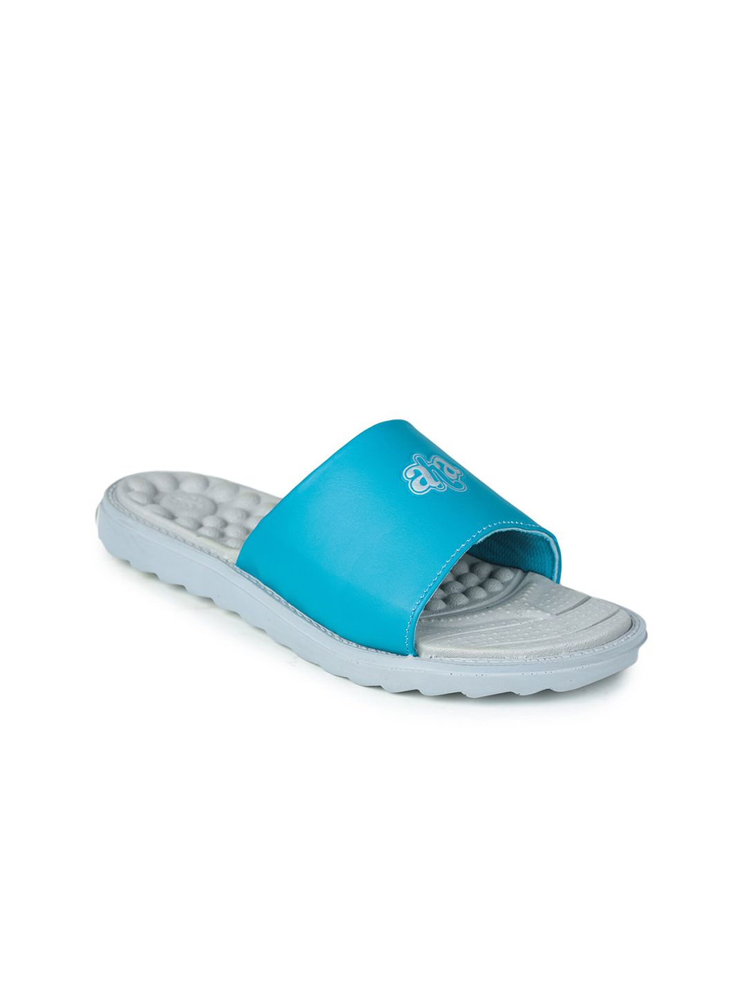 Liberty Women Blue & Grey Printed Sliders Price in India