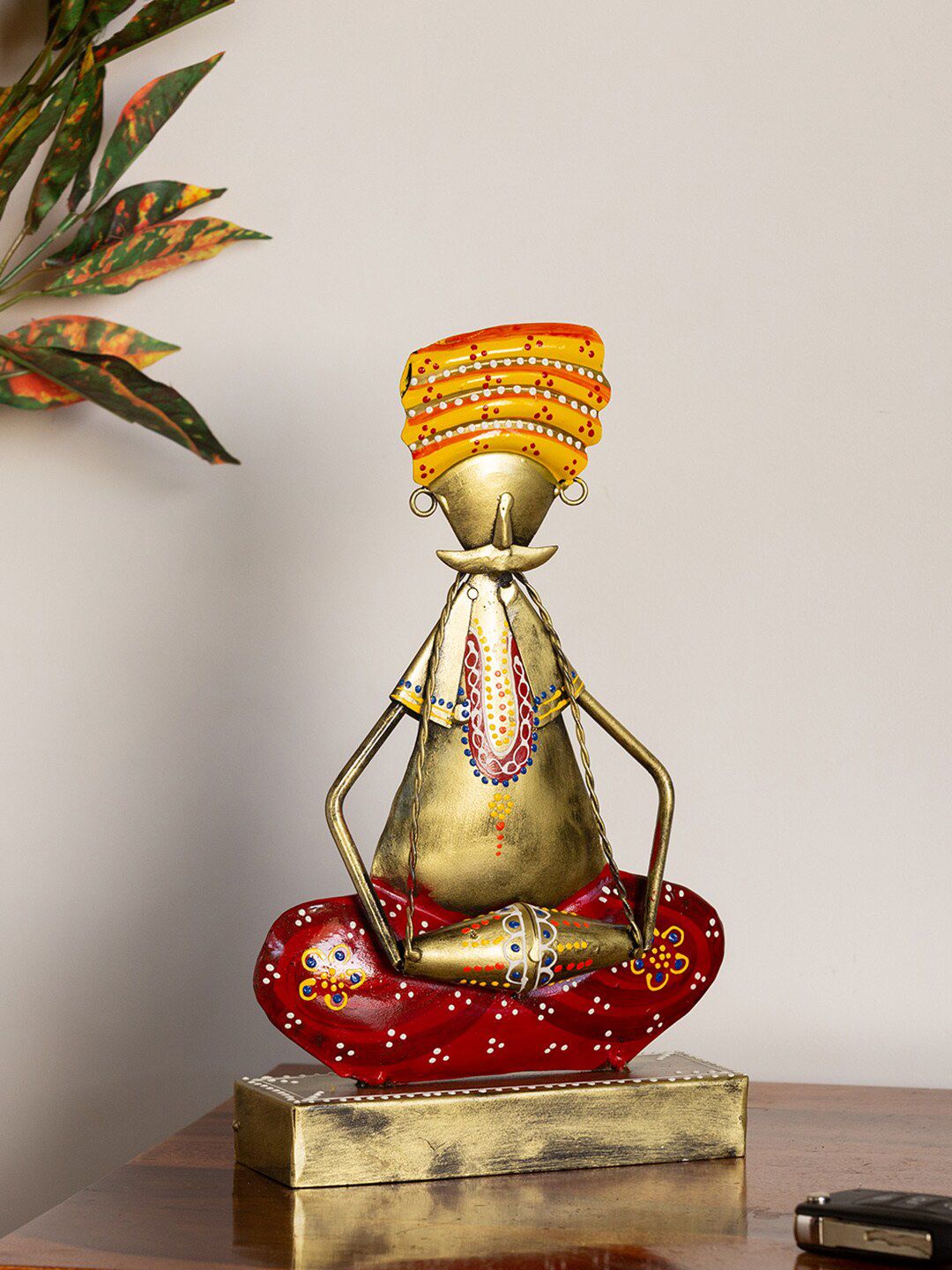 ExclusiveLane Gold-Toned & Red Handpainted Decorative Showpiece Price in India