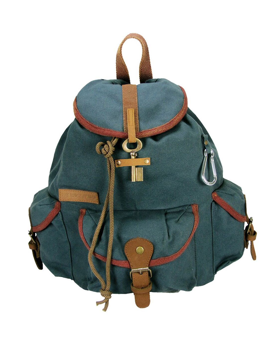 The House of Tara Unisex Green & Red Backpack Price in India