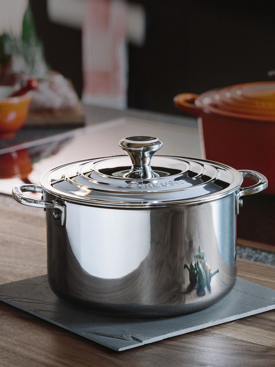 LE CREUSET Steel-Toned Solid Stainless Steel Stockpot With Lid Price in India